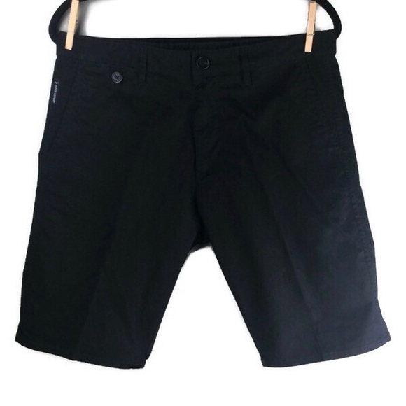 Armani Jeans S31 Slim Fit Cotton Stretch 10.5” Black Men’s Shorts Size 32 - Picture 1 of 13